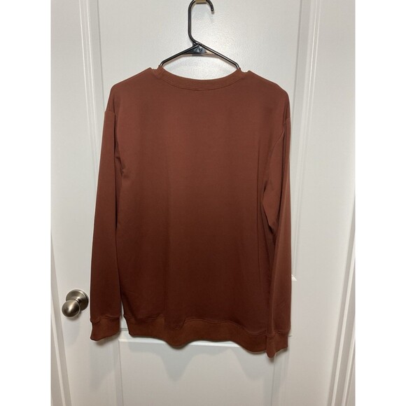 Game Day Sweatshirt Large Crewneck Womens Brown L Football Tailgate - Picture 2 of 8